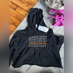 NWT Cropped Orange Theory Hoodie
